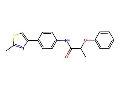 N-[4-(2-methyl-1,3-thiazol-4-yl)phenyl]-2-phenoxypropanamide structure