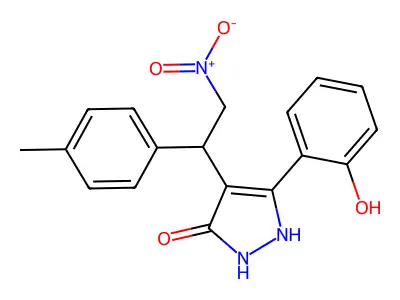 3-(2-hydroxyphenyl)-4-[1-(4-methylphenyl)-2-nitroethyl]-1H-pyrazol-5-ol structure