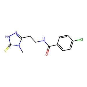 4-chloro-N-[2-(4-methyl-5-sulfanyl-4H-1,2,4-triazol-3-yl)ethyl]benzamide structure