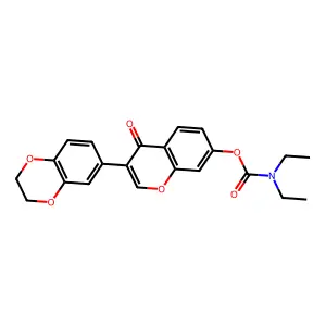 3-(2,3-dihydrobenzo[b][1,4]dioxin-6-yl)-4-oxo-4H-chromen-7-yl diethylcarbamate structure