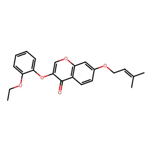 3-(2-Ethoxyphenoxy)-7-(3-methylbut-2-enoxy)chromen-4-one structure