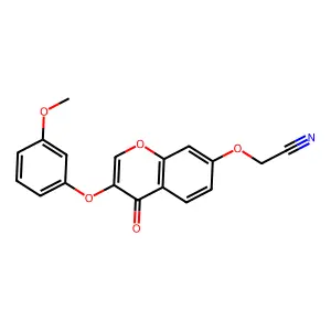 2-((3-(3-methoxyphenoxy)-4-oxo-4H-chromen-7-yl)oxy)acetonitrile structure