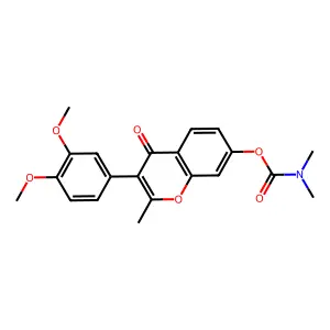 3-(3,4-dimethoxyphenyl)-2-methyl-4-oxo-4H-chromen-7-yl dimethylcarbamate structure
