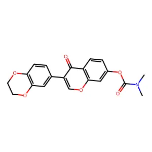 3-(2,3-dihydro-1,4-benzodioxin-6-yl)-4-oxo-4H-chromen-7-yl dimethylcarbamate structure