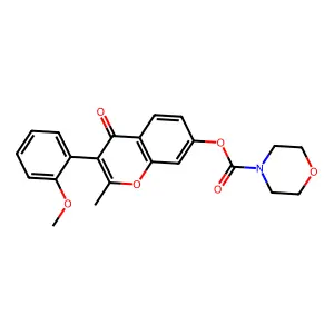 3-(2-methoxyphenyl)-2-methyl-4-oxo-4H-chromen-7-yl 4-morpholinecarboxylate structure
