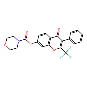 4-oxo-3-phenyl-2-(trifluoromethyl)-4H-chromen-7-yl morpholine-4-carboxylate structure