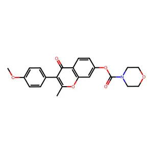 3-(4-methoxyphenyl)-2-methyl-4-oxo-4H-chromen-7-yl morpholine-4-carboxylate structure