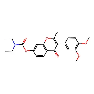 3-(3,4-dimethoxyphenyl)-2-methyl-4-oxo-4H-chromen-7-yl diethylcarbamate structure