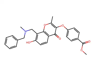 methyl 4-[(8-{[benzyl(methyl)amino]methyl}-7-hydroxy-2-methyl-4-oxo-4H-chromen-3-yl)oxy]benzoate structure