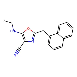 5-(Ethylamino)-2-(naphthalen-1-ylmethyl)-1,3-oxazole-4-carbonitrile structure