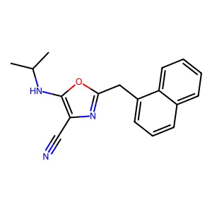 5-(Isopropylamino)-2-(1-naphthylmethyl)-1,3-oxazole-4-carbonitrile structure
