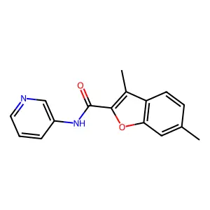 3,6-dimethyl-N-(pyridin-3-yl)-1-benzofuran-2-carboxamide structure
