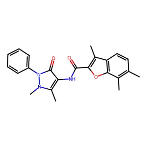 N-(1,5-dimethyl-3-oxo-2-phenyl-2,3-dihydro-1H-pyrazol-4-yl)-3,6,7-trimethyl-1-benzofuran-2-carboxamide structure