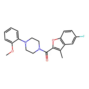 1-(5-Fluoro-3-methyl-1-benzofuran-2-carbonyl)-4-(2-methoxyphenyl)piperazine structure