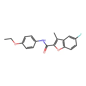 N-(4-ethoxyphenyl)-5-fluoro-3-methyl-1-benzofuran-2-carboxamide structure