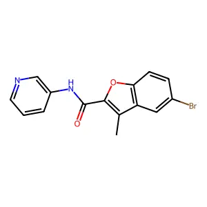 5-bromo-3-methyl-N-(3-pyridinyl)-1-benzofuran-2-carboxamide structure