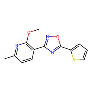 3-(2-Methoxy-6-methylpyridin-3-yl)-5-thiophen-2-yl-1,2,4-oxadiazole structure
