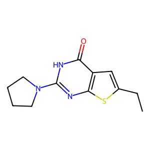 6-ethyl-2-(pyrrolidin-1-yl)-3H,4H-thieno[2,3-d]pyrimidin-4-one structure