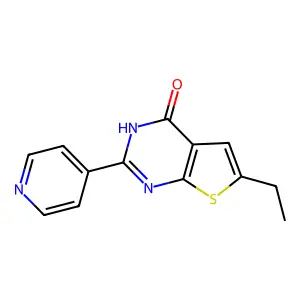6-ethyl-2-(4-pyridinyl)thieno[2,3-d]pyrimidin-4(3H)-one structure