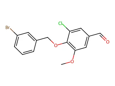 4-[(3-Bromobenzyl)oxy]-3-chloro-5-methoxybenzaldehyde structure