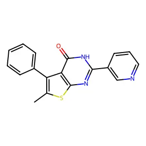 6-methyl-5-phenyl-2-(pyridin-3-yl)-3H,4H-thieno[2,3-d]pyrimidin-4-one structure