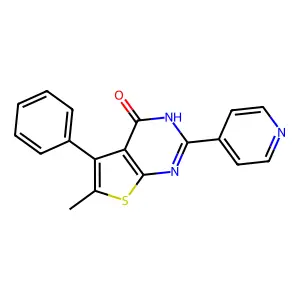 6-methyl-5-phenyl-2-pyridin-4-yl-3H-thieno[2,3-d]pyrimidin-4-one structure