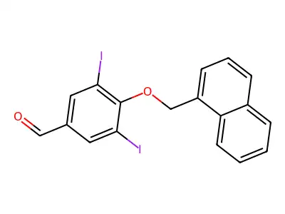 3,5-Diiodo-4-(naphthalen-1-ylmethoxy)benzaldehyde structure