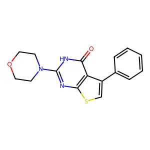 2-(morpholin-4-yl)-5-phenyl-3H,4H-thieno[2,3-d]pyrimidin-4-one structure