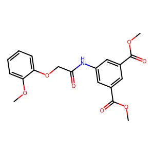 Dimethyl 5-{[(2-methoxyphenoxy)acetyl]amino}benzene-1,3-dicarboxylate structure