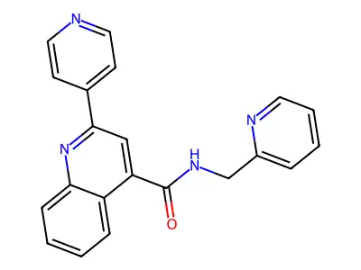2-pyridin-4-yl-N-(pyridin-2-ylmethyl)quinoline-4-carboxamide structure