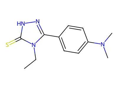 5-[4-(dimethylamino)phenyl]-4-ethyl-4H-1,2,4-triazole-3-thiol structure