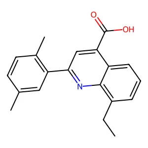 2-(2,5-Dimethylphenyl)-8-ethylquinoline-4-carboxylic acid structure