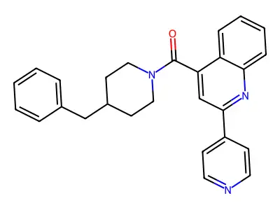 (4-Benzylpiperidino)[2-(4-pyridyl)-4-quinolyl]methanone structure