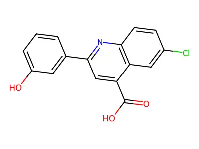 6-Chloro-2-(3-hydroxyphenyl)quinoline-4-carboxylic acid structure