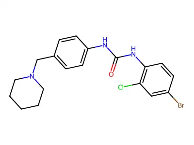 1-(4-Bromo-2-chlorophenyl)-3-[4-(piperidin-1-ylmethyl)phenyl]urea structure
