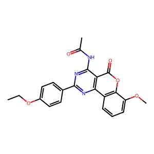 N-[2-(4-ethoxyphenyl)-7-methoxy-5-oxochromeno[4,3-d]pyrimidin-4-yl]acetamide structure