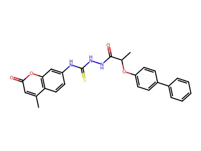 1-(4-Methyl-2-oxochromen-7-yl)-3-[2-(4-phenylphenoxy)propanoylamino]thiourea structure