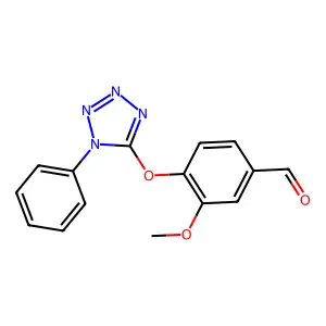 3-methoxy-4-((1-phenyl-1H-tetrazol-5-yl)oxy)benzaldehyde structure