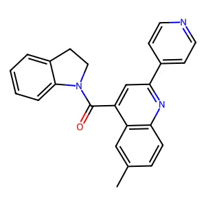2,3-Dihydroindol-1-yl-(6-methyl-2-pyridin-4-ylquinolin-4-yl)methanone structure