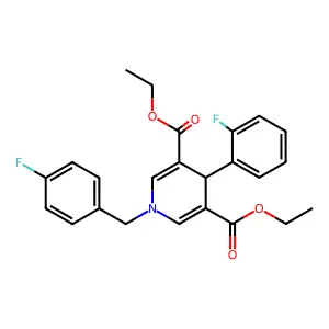 diethyl 1-(4-fluorobenzyl)-4-(2-fluorophenyl)-1,4-dihydropyridine-3,5-dicarboxylate structure