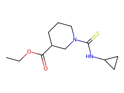 Ethyl 1-(cyclopropylcarbamothioyl)piperidine-3-carboxylate structure