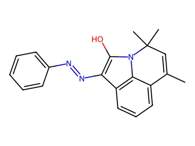 (1E)-4,4,6-trimethyl-1-(2-phenylhydrazinylidene)-4H-pyrrolo[3,2,1-ij]quinolin-2(1H)-one structure