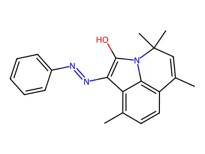 (1E)-4,4,6,9-tetramethyl-1-(2-phenylhydrazinylidene)-4H-pyrrolo[3,2,1-ij]quinolin-2(1H)-one structure