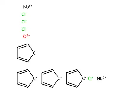 Niobium(5+) chloride oxide cyclopenta-2,4-dien-1-ide (2/4/1/4) structure