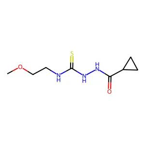 1-(Cyclopropanecarbonylamino)-3-(2-methoxyethyl)thiourea structure