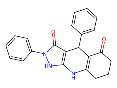 3-hydroxy-2,4-diphenyl-2,4,6,7,8,9-hexahydro-5H-pyrazolo[3,4-b]quinolin-5-one structure