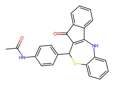 N-[4-(5-hydroxy-6H-benzo[b]indeno[1,2-e][1,4]thiazepin-6-yl)phenyl]acetamide structure