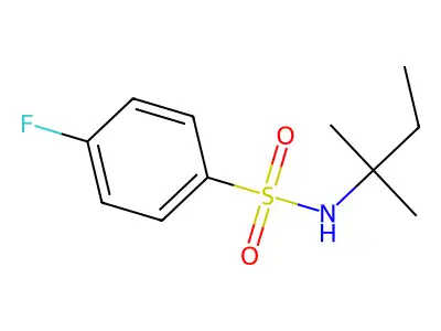 4-fluoro-N-(2-methylbutan-2-yl)benzenesulfonamide structure