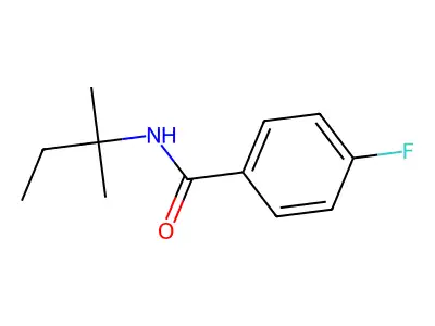 4-fluoro-N-(2-methylbutan-2-yl)benzamide structure