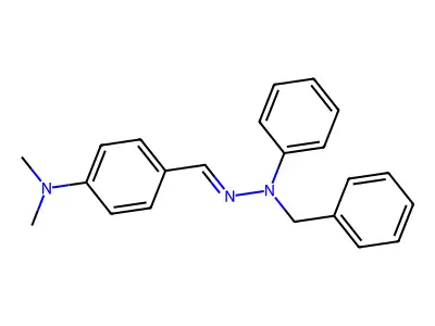 4-(Dimethylamino)benzaldehyde 2-phenyl-2-(phenylmethyl)hydrazone structure
